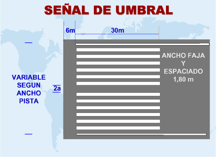 señal umbral de pista de aterrizaje