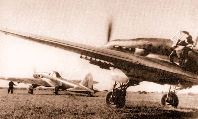 avión IL2 Sturmovick en despegue