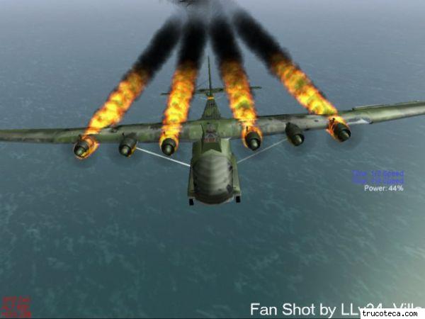 avión incendiandose